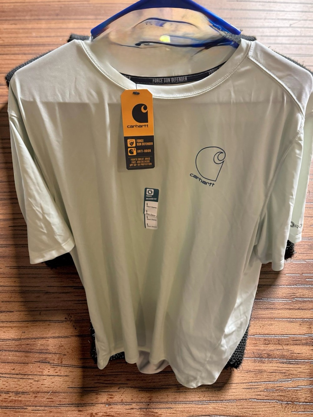 Carhartt Short-Sleeve Tee in Light Sage Green.